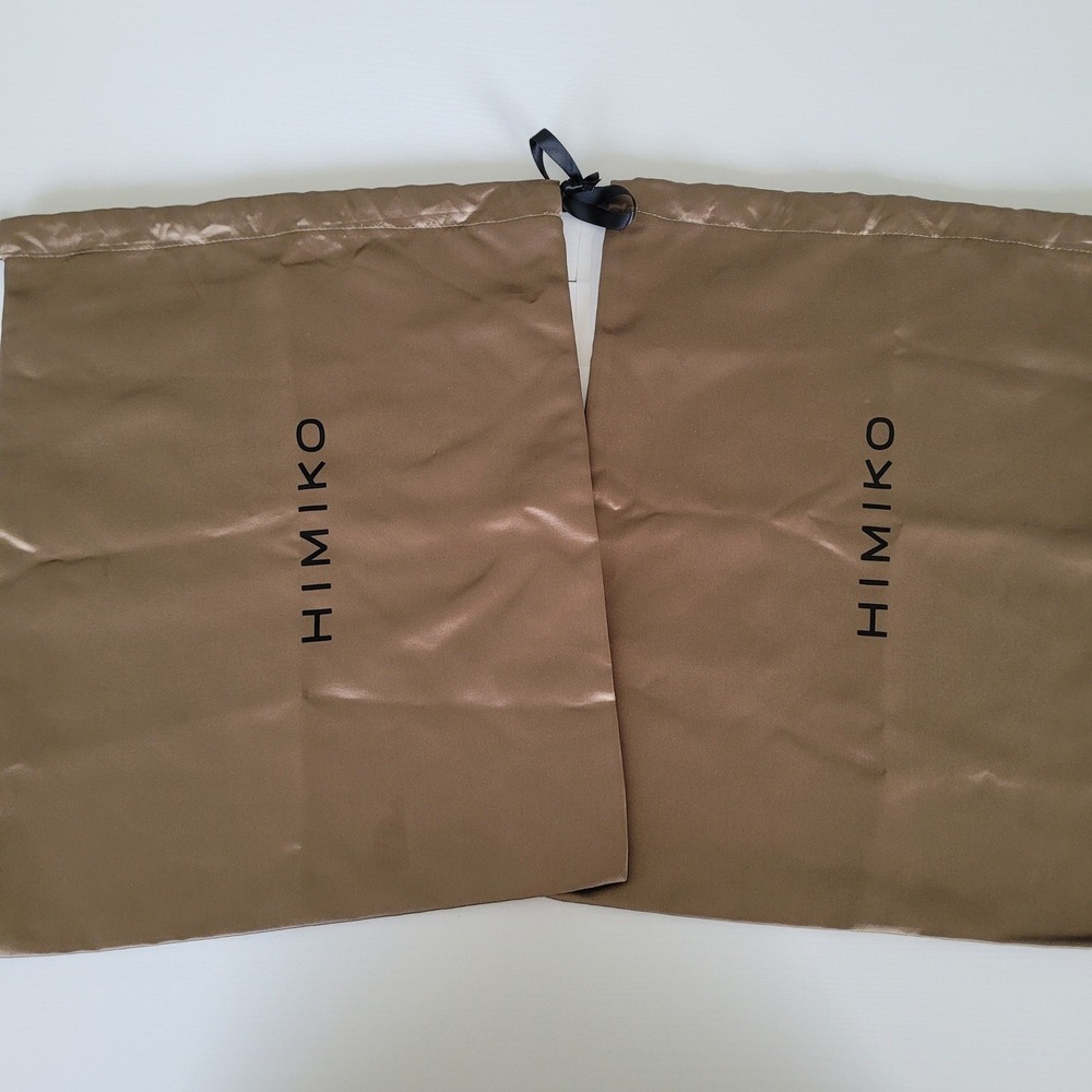 Himiko Bronze Satin Drawstring Dust Bags‎ Set of 2 Shoe Handbag Storage Travel